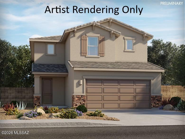 Move-in ready and designed for the way you live! This spacious 4-bedroom, 3-bath home features an open-concept layout with a stunning kitchen island overlooking the great room and dining area. Step outside to a covered patio, perfect for relaxing or entertaining. The versatile fourth bedroom with a walk-in closet can easily serve as a home office, media room, or hobby space. Located in Hanson Ridge in Vail, Arizona, this community offers breathtaking Rincon Mountain views, is within the highly acclaimed Vail School District, and provides convenient access to I-10 and major employers. Includes washer, dryer, refrigerator, and whole-home blinds. Built with innovative energy-efficient features for year-round comfort and utility savings.