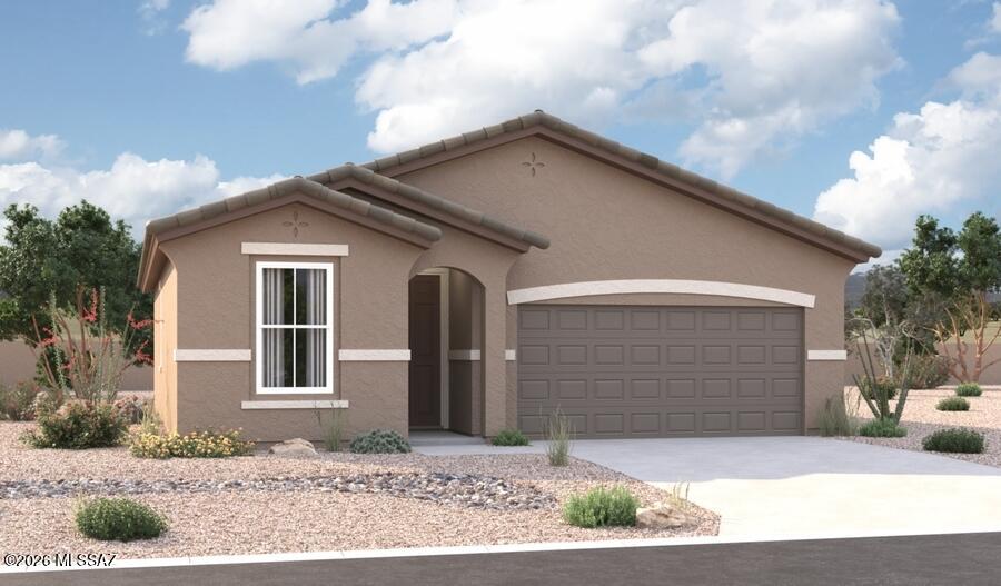 Highlights of the ranch-style Juniper plan include an impressive kitchen with a roomy pantry, an open great room and a relaxing covered patio. In addition to 
two generous bedrooms with a shared bathroom, an elegant owner's suite boasting a spacious walk-in closet and a private bath with optional double sinks 
is included. A central laundry, convenient mudroom and 2-car garage complete the plan.