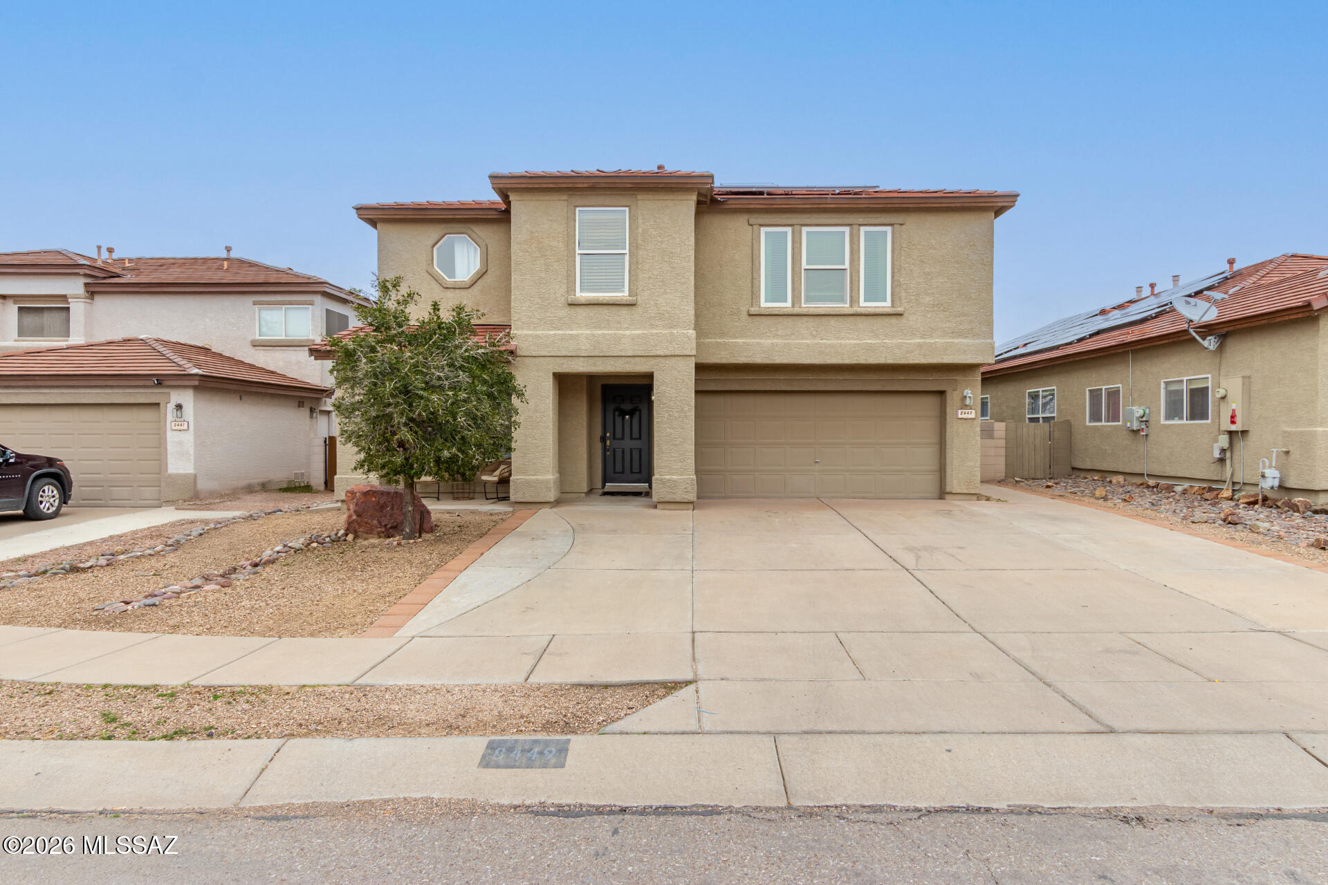 *Seller will paint if desired!!* Oversized backyard with mature shade trees, turf, extended patio, a sandbox, a treehouse, and a ZIP-LINE--truly a kid's paradise. Picture yourself sipping coffee and looking out to the mountains in your backyard, or enjoying a sunset after a long day! This house backs to an open common area with no rear neighbors and beautiful mountain views. Open-concept layout with living/dining area flowing into kitchen featuring custom cook's island, breakfast bar, ample counter and cabinet space, and walk-in pantry/laundry combo. Dining room with gas fireplace for holiday photos, memories, and more! Main-floor powder room and spacious primary suite with private shower, garden tub and massive walk-in closet. Large upstairs loft for even more space. Must see!